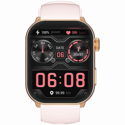 Ora inteligjente Gravity GT28 6, thirrje Bluetooth, me rrip shtesë, e zezë
