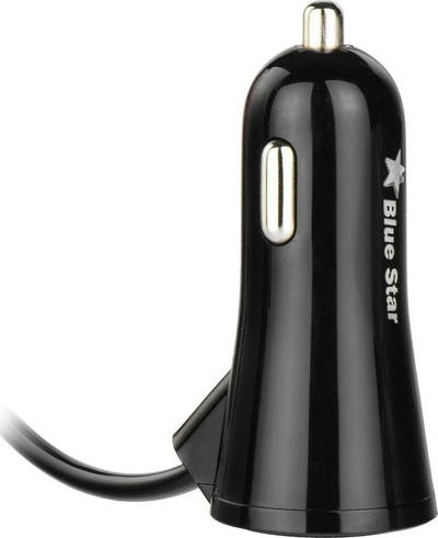 Karikues makine Blue Star USB Type C, port shtesë USB, 3A, i zi