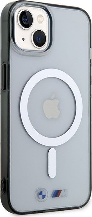 Mbështjellës telefoni BMW Silver Ring MagSafe, për iPhone 14 Plus, transparent