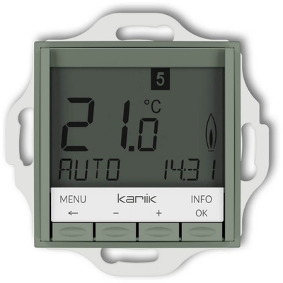Termostat javor elektronik Karlik Mini 61MRT-3.2, sensor i brendshëm, ekran me dritë, Sage Blue