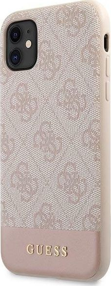 Kapak telefoni Guess 4G Stripe për iPhone 11, hardcase, rozë