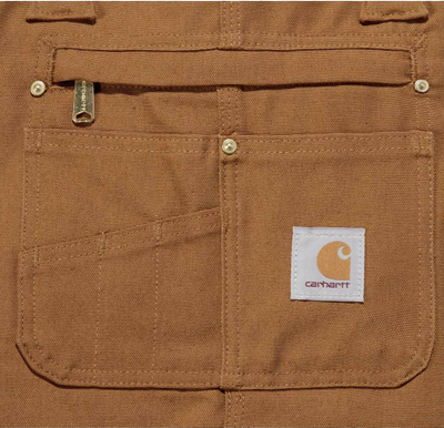 Работен комбинезон Carhartt Relaxed Fit Duck Bib, памучен платнен материјал, за мажи