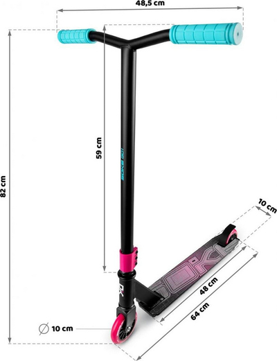 Trotinet Soke GO Pink 1546, rrota 100mm, deri 100kg, rozë