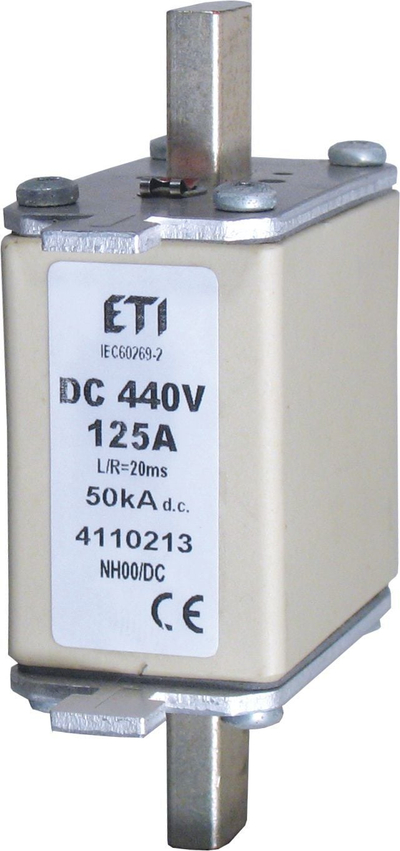 Siguresë NH00 Eti Polam WT 00, 125A, 440V DC, e bardhë