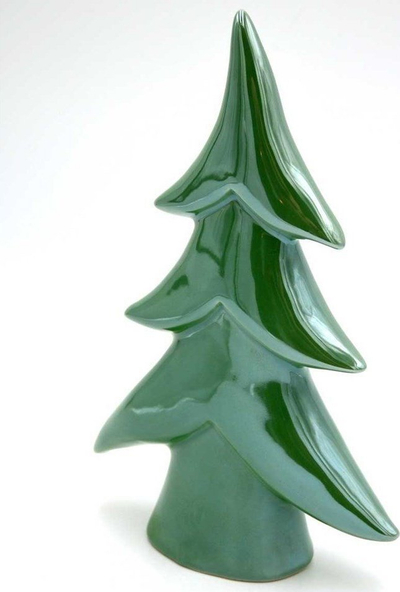 Stolinë dekorative Saska Christmas Decoration, porcelan, 12.5cm, jeshile me perlë