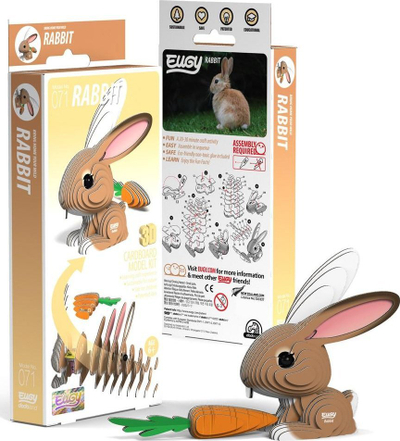 Puzzle 3D Safari Ltd EUGY Rabbit, lodër edukative kartoni, shumëngjyrësh