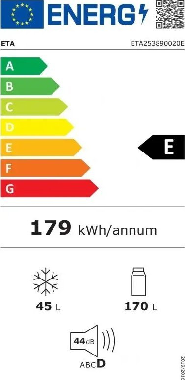 Frigorifer ETA Retro 253890020E, 170L, klasa e energjisë E, i zi