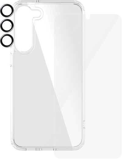 Paketë mbrojtëse PanzerGlass 3 in 1 për Samsung Galaxy S24 Plus, xham mbrojtës ekrani, hardcase me mbrojtje kamere, transparente