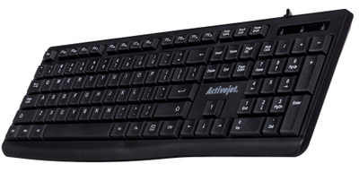 Тастатура Activejet K-3803S, USB, QWERTY, црна