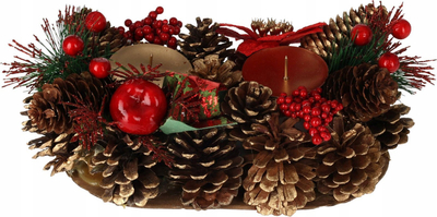 Mbajtëse qirinjsh Christmas Cones, për 2 qirinj, dekor Krishtlindjesh, shumëngjyrëshe