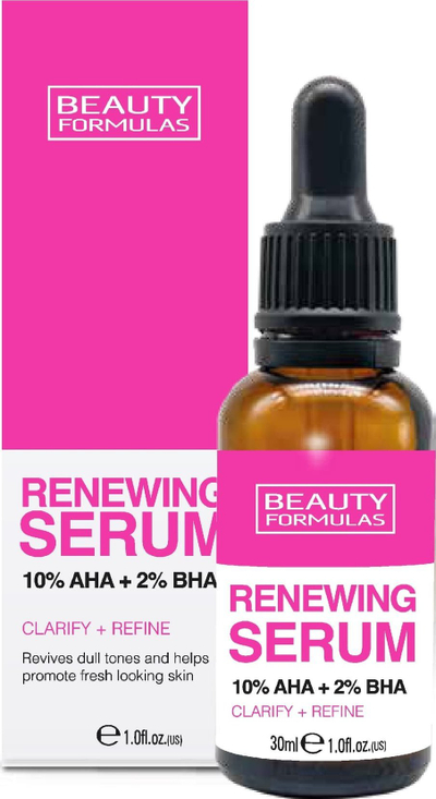 Serum për fytyrë Beauty Formulas 10% AHA + 2% BHA, rigjenerues, 30 ml