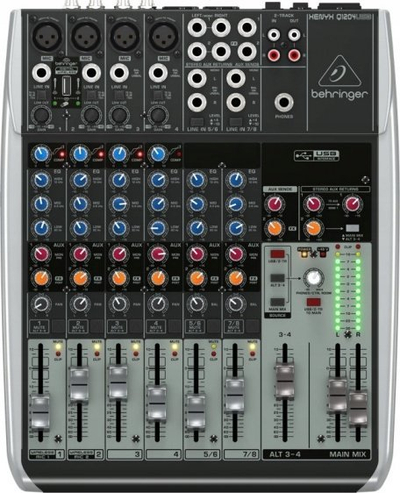 Mikser audio Behringer Xenyx Q1204USB, 12 kanale, USB, gri e zezë