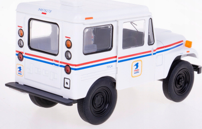 Lodër metalike Jeep Kinsmart DJ-5B USPS 1971, shkalla 1:26, pull back, e bardhë