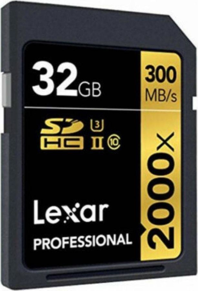 Kartë memorie Lexar Professional 2000x SDHC UHS-II, 32GB, 300MB/s, e zezë