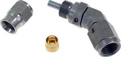 Përshtatës këndi 45° TurboWorks Hose End, AN3, M10x1.25, çelik