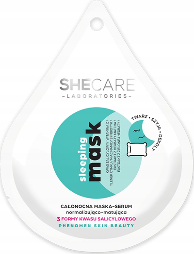 Maskë nate për fytyrë SheCare Sleeping Mask, serum që normalizon dhe e mat lëkurën, 10 ml