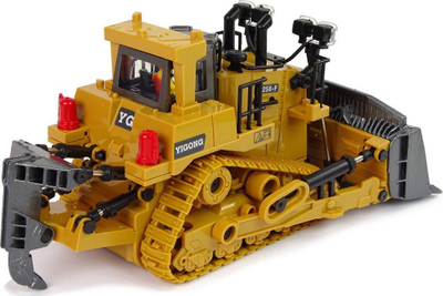 Lodër bulldozer me telekomandë R/C 2.4 GHz për kalamoj, e verdhë