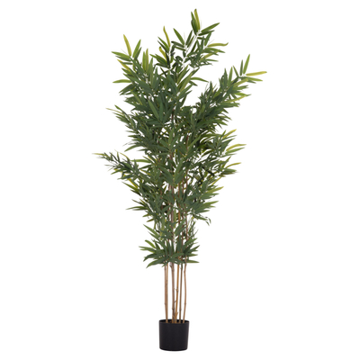 Bimë dekorative sintetike HM4737 Bamboo, 200cm, me vazo, jeshile