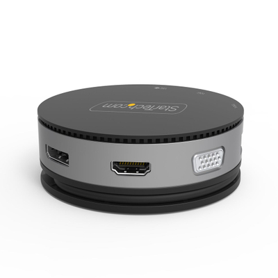 Adapter USB C multiport StarTech, 4K 60Hz HDMI DP VGA, 75W PD, gri e zezë
