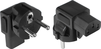 Adapter energjie Alcasa PA-0133S, Type E/F në C13, 250V, i zi
