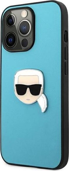 Kapak telefoni Karl Lagerfeld Karl Head për iPhone 13 Pro, lëkurë PU, mbrojtës, blu