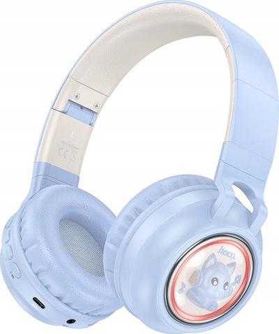 Kufje pa tela Hoco W50 Over Ear, Bluetooth 5.3, RGB, rozë