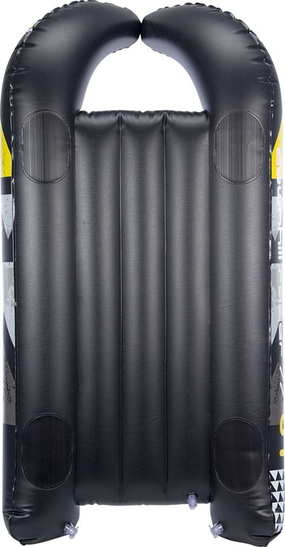 Dërrasë dëbore me ajër Restart Inflatable Snow Glider Downhill Racer, PVC 0.40 mm, me doreza, e zezë gri e verdhë