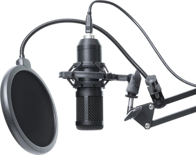 Кондензаторски микрофон ART AC-03, USB, со бум и ПОП филтер, црн