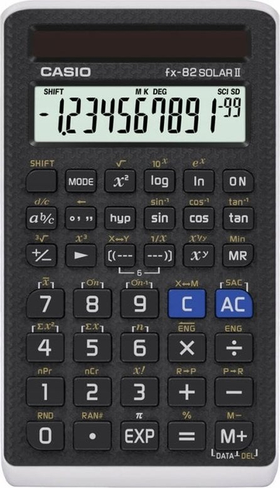 Makina llogaritëse Casio FX-82Solar, shkencore, tavoline, me energji diellore, e zezë