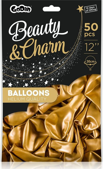 Balona Godan Beauty & Charm Metallic, 30cm, set 50 copë, ngjyrë e artë