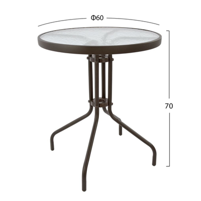 Set ngrënieje 3-pjesësh LIMA metalike & 2 karrige të palosshme kafe (HM21038), kaftë