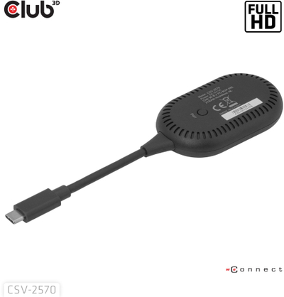 Kit transmetimi pa tela USB C në HDMI Club 3D, Full HD, 25m, me docking station dhe USB hub