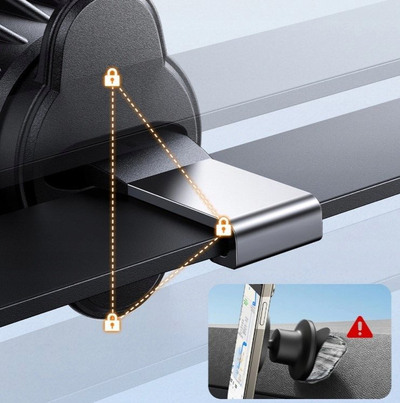 Mbajtëse magnetike makine Joyroom JR-ZS406, për grilë ajri, rrotullim 360°, e zezë