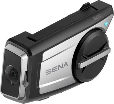 Interkom për motor Sena 50C 01, Bluetooth 5.0 Mesh 2.0, kamerë 4K, i zi argjendtë