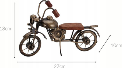 Figurë dekorative motor, metal dhe dru mango, 27 x 10 x 18 cm, bronzi
