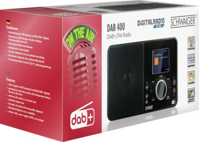 Radio portabël Schwaiger DAB400513, DAB/DAB+, ekran 2.4", e zezë
