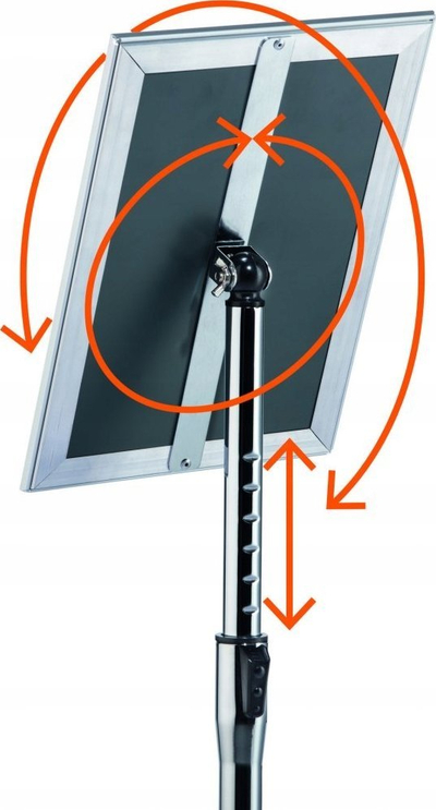 Стоечки држач за постер Durable Snap Frame A4, прилагодлив, алуминиумски, сребрен