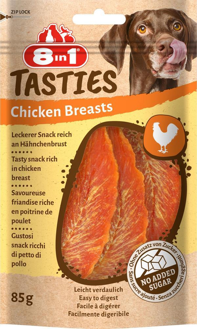 Shujta për qen 8in1 Treat Tasties, gjoks pule, 85g