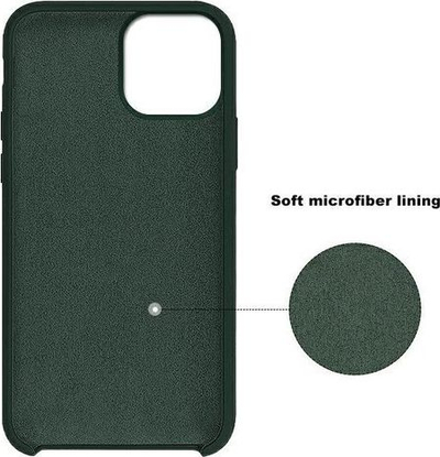 Mbulesë silikoni Forcell për Samsung Galaxy S21 Ultra, Soft Touch, me mikrofiber, jeshile matte