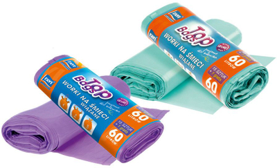Qese plehrash Ravi Trash Bags With Tape, 60L, 10 copë, me shirit tërheqës