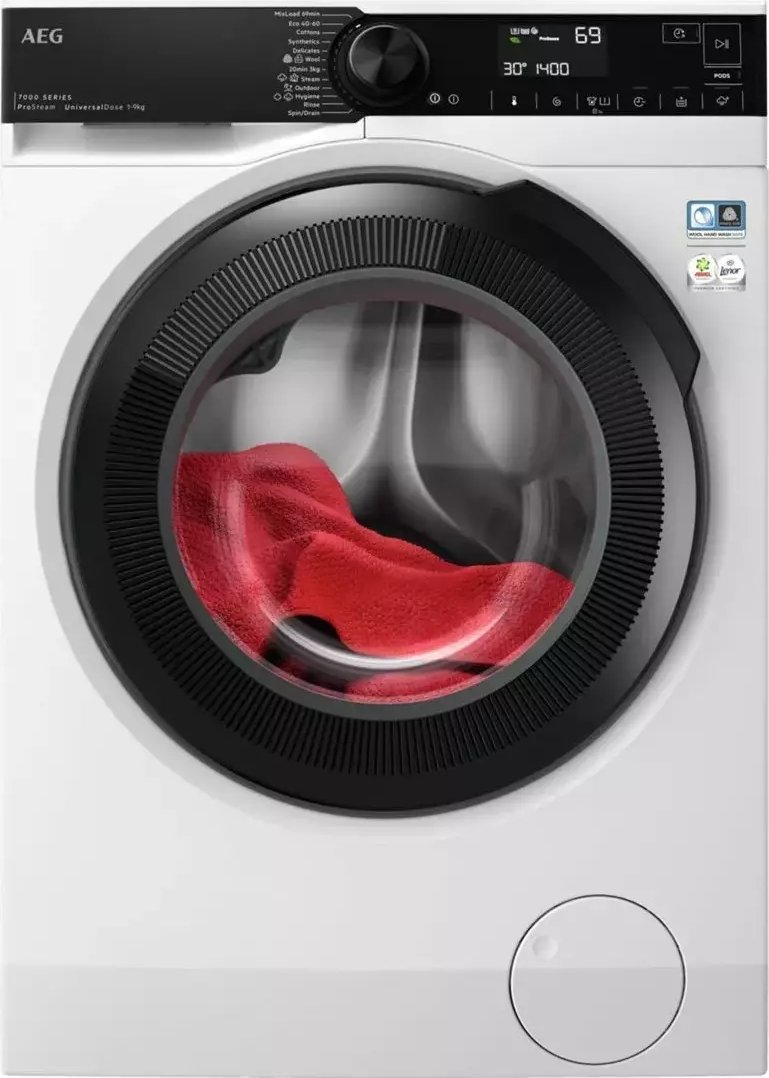 Lavatriçe AEG LFR73964VE, 9kg, ProSteam, e bardhë