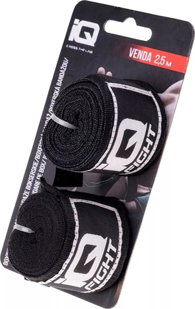 Fashë boksi Venda Bandage, 2.5 m, pambuk poliester, e zezë