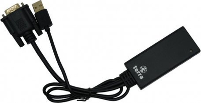 Adapter VGA në HDMI TERRA, me audio, USB Type A, i zi