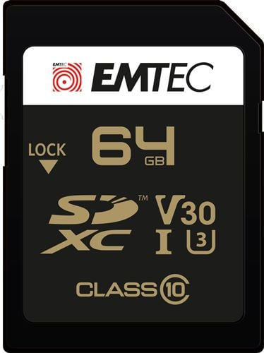 Kartë memorie Emtec Speedin Pro SDXC, 64GB, Class 10 V30, e zezë