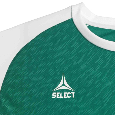 Fanellë sporti Select Pisa X, me mëngë të shkurtra, jeshile me të bardhë