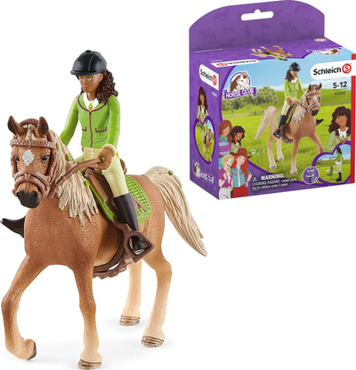Figurinë lodër Schleich Horse Club Sarah and Mystery, set kalorëse dhe kalë, për kalamaj 5+