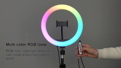 Trekëmbësh Havit ST7026 me unazë ndriçimi RGB, 210cm, i zi