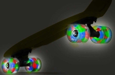 Skateboard penny SMJ Sport BS-2206PL, 22", me rrota LED, i verdhë