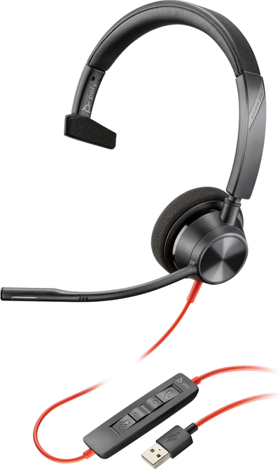 Kufje stereo Poly Blackwire BW5220, me mikrofon, USB A, të zeza