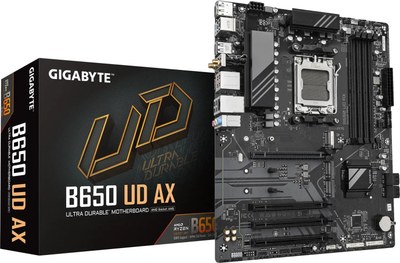 Pllakë amë GIGABYTE B650 UD AX, AMD AM5, DDR5, WiFi 6, e zezë